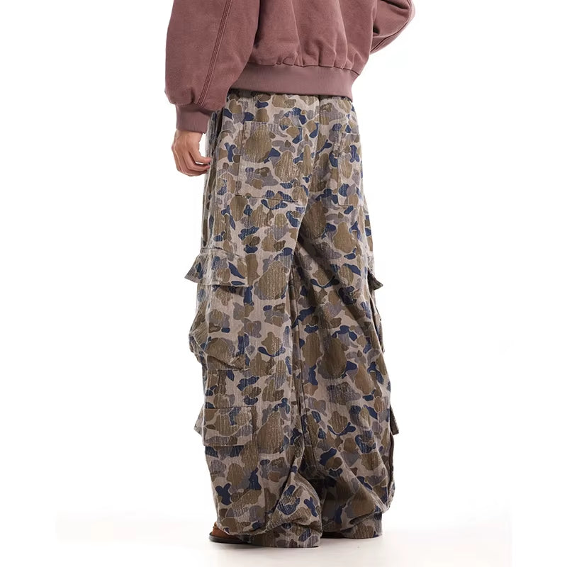 Niche Camouflage Wide-Leg Workwear Machete Pants Men'S American Vintage Multi-Pocket Casual Trousers 2025 Tide New 28W5717