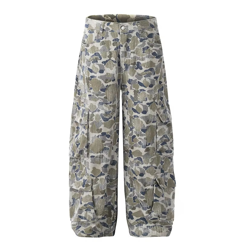 Niche Camouflage Wide-Leg Workwear Machete Pants Men'S American Vintage Multi-Pocket Casual Trousers 2025 Tide New 28W5717