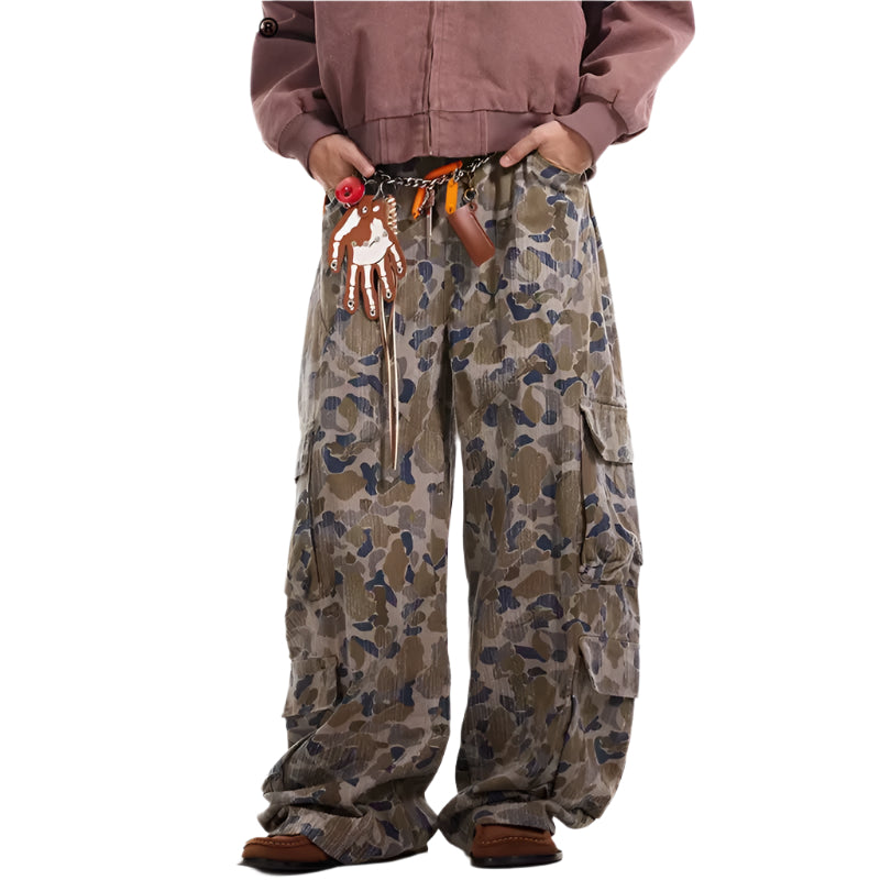 Niche Camouflage Wide-Leg Workwear Machete Pants Men'S American Vintage Multi-Pocket Casual Trousers 2025 Tide New 28W5717