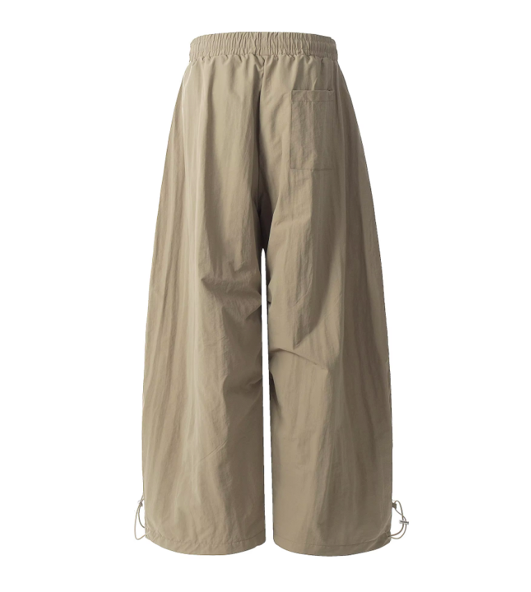 Omnia's Baggy Tide Elastic Drawstring Pleated Padded Machete Pants