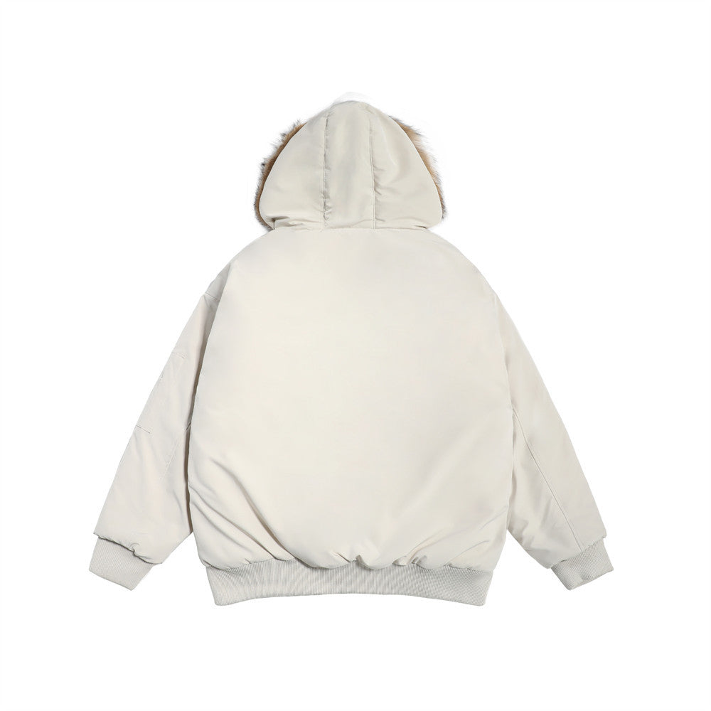 Metal Buckle Furry Collar Hoodie